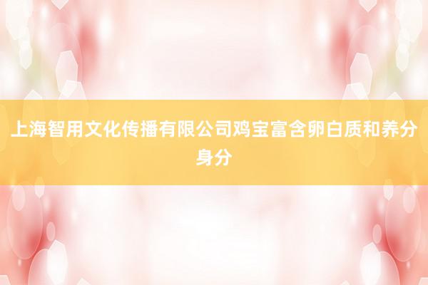上海智用文化传播有限公司鸡宝富含卵白质和养分身分